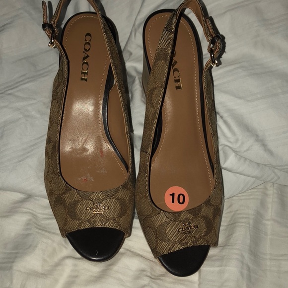 COACH -FERRY SIG C JAQUARD/CALF KHAKI /CHESTNUT - Picture 1 of 4